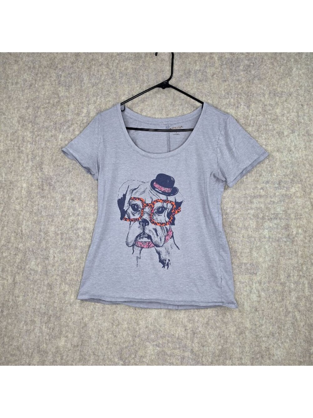 Arizona Women's Graphic T-Shirt Gray Size L Cotton/Polyester Short Sleeve
